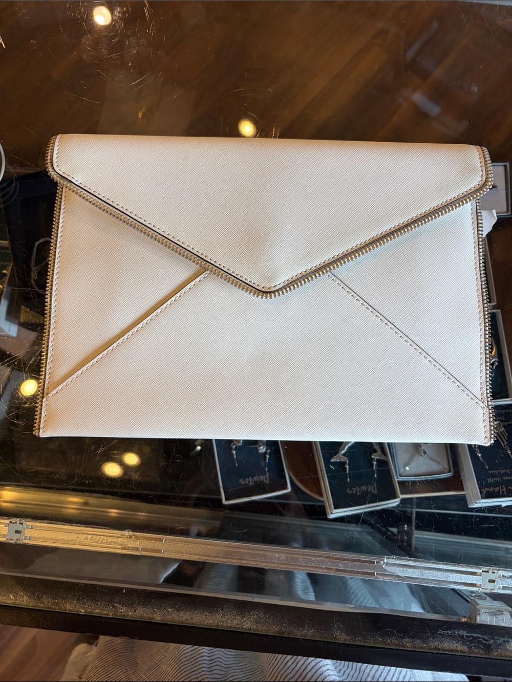 Rebecca Minkoff Cream Envelope Clutch